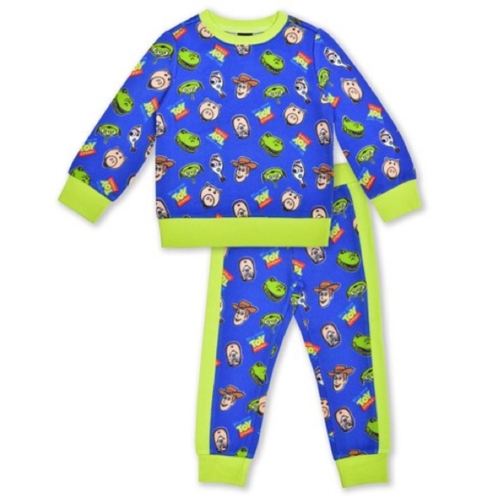 NEW Disney Toy Story 2T Long Sleeve Graphic Shirt Jogger Pant Set All Over Print